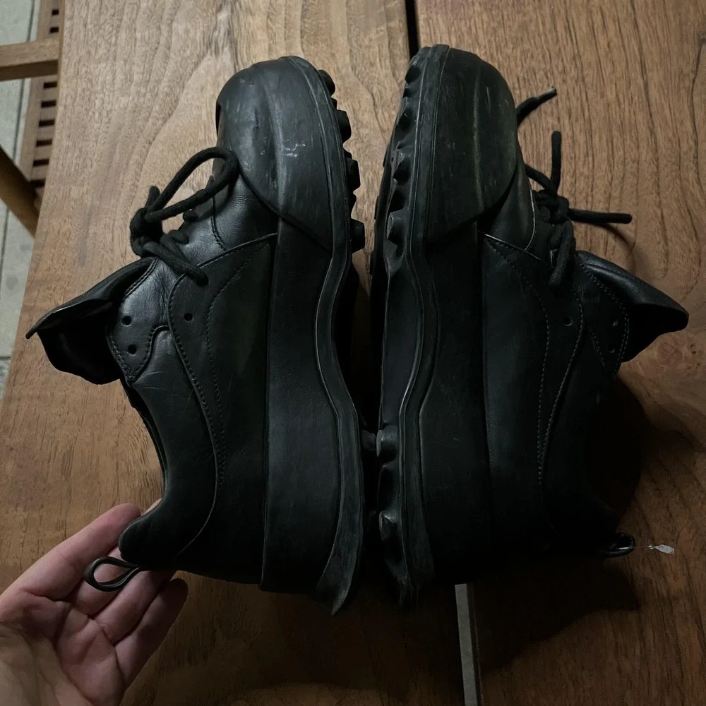 Jil Sander Shoes Mens Size 9 Black Leather Chunky Platform Sole Made In Italy
